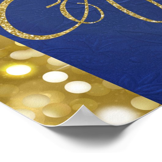Royal Gifts|Gold Glitter & Royal Blue Event Poster (Hoek)