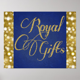 Royal Gifts|Gold Glitter & Royal Blue Event Poster