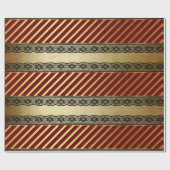 Royal Glam Golden Red Burgundy Lace Vip Cadeaupapier (Vlak)