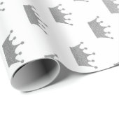 Royal Glam Silver Crown Princess White Vip Cadeaupapier (Rol Hoek)
