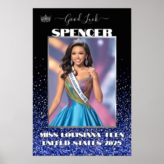 Royal Glitter Glitz Custom Pageant Door Banner Poster (Voorkant)