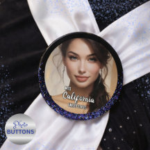 Royal Glitter Glitz Pageant Foto Button Pin