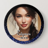 Royal Glitter Glitz Pageant Foto Button Pin (Voorkant)