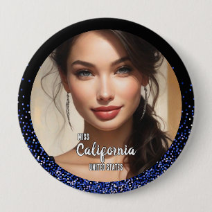 Royal Glitter Glitz Pageant Foto Button Pin
