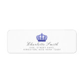 Royal Glitter RSVP Kroonprinses Wit Kobalt Blu Etiket (Voorkant)