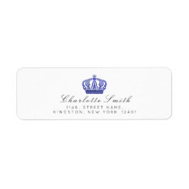 Royal Glitter RSVP Kroonprinses Wit Kobalt Blu Etiket