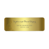 Royal Gold Abstract Peacock Weddenschap Label (Voorkant)