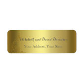 Royal Gold Abstract Peacock Weddenschap Label (Voorkant)