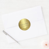 Royal Gold Abstract Peacock Wedding Custom Ronde Sticker (Envelop)