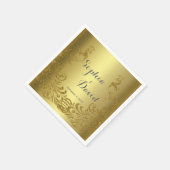 Royal Gold Abstract Peacock Wedding Custom Servet (Hoek)