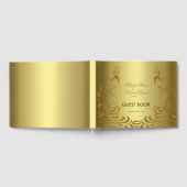 Royal Gold Abstract Peacock Wedding Guest Book Gastenboek (Volledig)