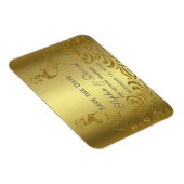 Royal Gold Abstract Peacock Wedding SAVE DE DATUM Magneet (Rechterzijde)