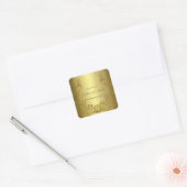 Royal Gold Abstract Peacock Wedding Vierkante Sticker (Envelop)