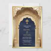 Royal Gold Arch Religieus Christelijk Blauw Bruilo Kaart (Voorkant)