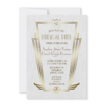 Royal Gold Art Deco Monogram Rehearsal Dinner