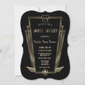 Royal Gold Art Deco Monogram SWEET 16 Kaart (Voorkant)