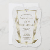 Royal Gold Art Deco Monogram Trouw- Verjaardagscad Kaart (Voorkant)