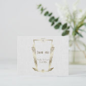 Royal Gold Art Deco Monogram Weddenschap Hartelijk Briefkaart (Staand voorkant)