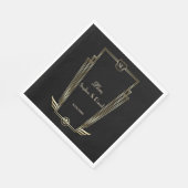 Royal Gold Art Deco Monogram Weddenschap Servet (Hoek)