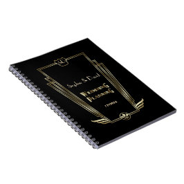 Royal Gold Art Deco Monogram Weddingplanner Notitieboek
