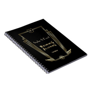 Royal Gold Art Deco Monogram Weddingplanner Notitieboek