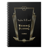 Royal Gold Art Deco Monogram Weddingplanner Notitieboek (Voorkant)