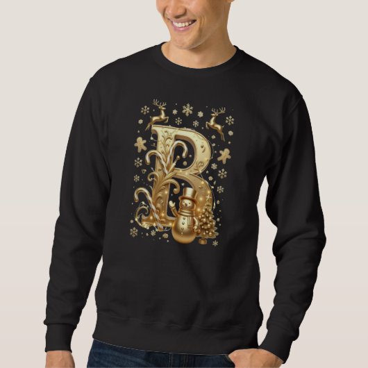 Royal Gold B Luxury Snowman Basic Sweatshirt (Voorkant)