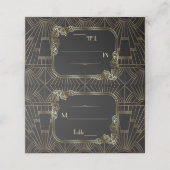 Royal Gold Black Art Deco 20s Wedding Plaatskaartje (Buitenkant ongevouwen)