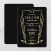 Royal Gold Black Art Deco repesal Dinner Kaart (Voorkant / Achterkant)