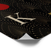 Royal Gold Black Casino Night Wedding Welkomstbord Poster (Hoek)