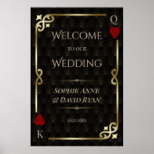 Royal Gold Black Casino Night Wedding Welkomstbord Poster (Voorkant)
