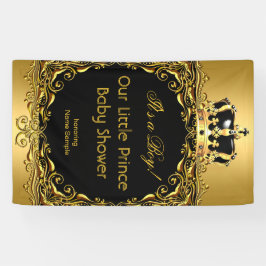 Royal Gold Black Crown Baby shower Boy 2 Spandoek