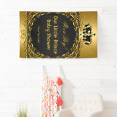 Royal Gold Black Crown Baby shower Boy Spandoek (Insitu)