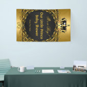Royal Gold Black Crown Baby shower Boy Spandoek (Beurs)