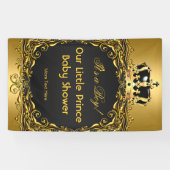 Royal Gold Black Crown Baby shower Boy Spandoek (Horizontaal)