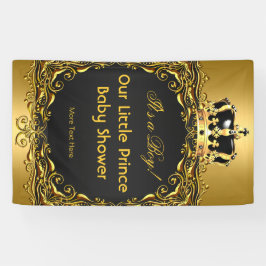Royal Gold Black Crown Baby shower Boy Spandoek