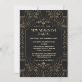 Royal Gold Black Great Gatsby 1920s nieuwjaarsfees Kaart (Voorkant)