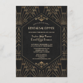 Royal Gold Black Great Gatsby 20s repetitief diner Kaart