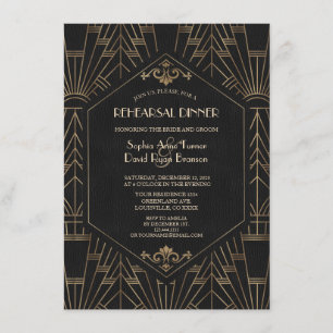 Royal Gold Black Great Gatsby 20s repetitief diner Kaart