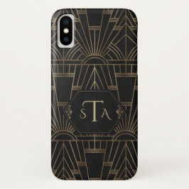 Royal Gold Black Great Gatsby 20s Style Monogram Case-Mate iPhone Case