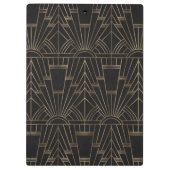 Royal Gold Black Great Gatsby 20s Style Monogram Klembord (Achterkant)