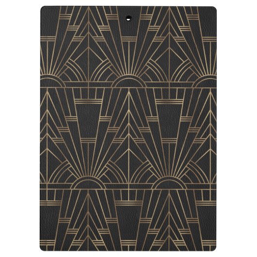 Royal Gold Black Great Gatsby 20s Style Monogram Klembord (Achterkant)