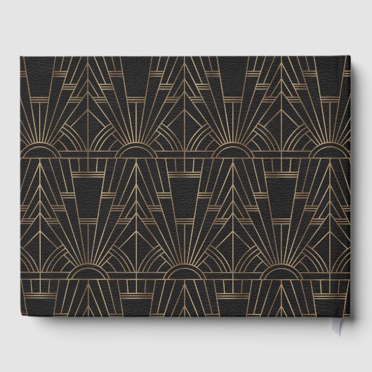 Royal Gold Black Great Gatsby 20s Wedding Planner Gastenboek (Achterkant)