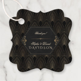 Royal Gold Black Great Gatsby Art Deco Wedding Bedankjes Labels