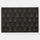 Royal Gold Black Great Gatsby Art Deco Wedding Gastenboek (Achterkant)