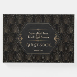 Royal Gold Black Great Gatsby Art Deco Wedding Gastenboek