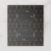 Royal Gold Black Great Gatsby Art Deco Wedding Plaatskaartje (Buitenkant ongevouwen)