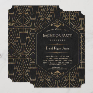 Royal Gold Black Great Gatsby Bachelor Party uit 1 Kaart