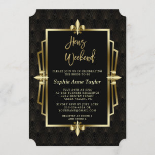 Royal Gold Black Great Gatsby Bachelorette Weekend Kaart
