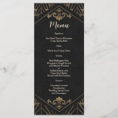 Royal Gold Black Great Gatsby Wedding 1920 Menu (Voorkant)